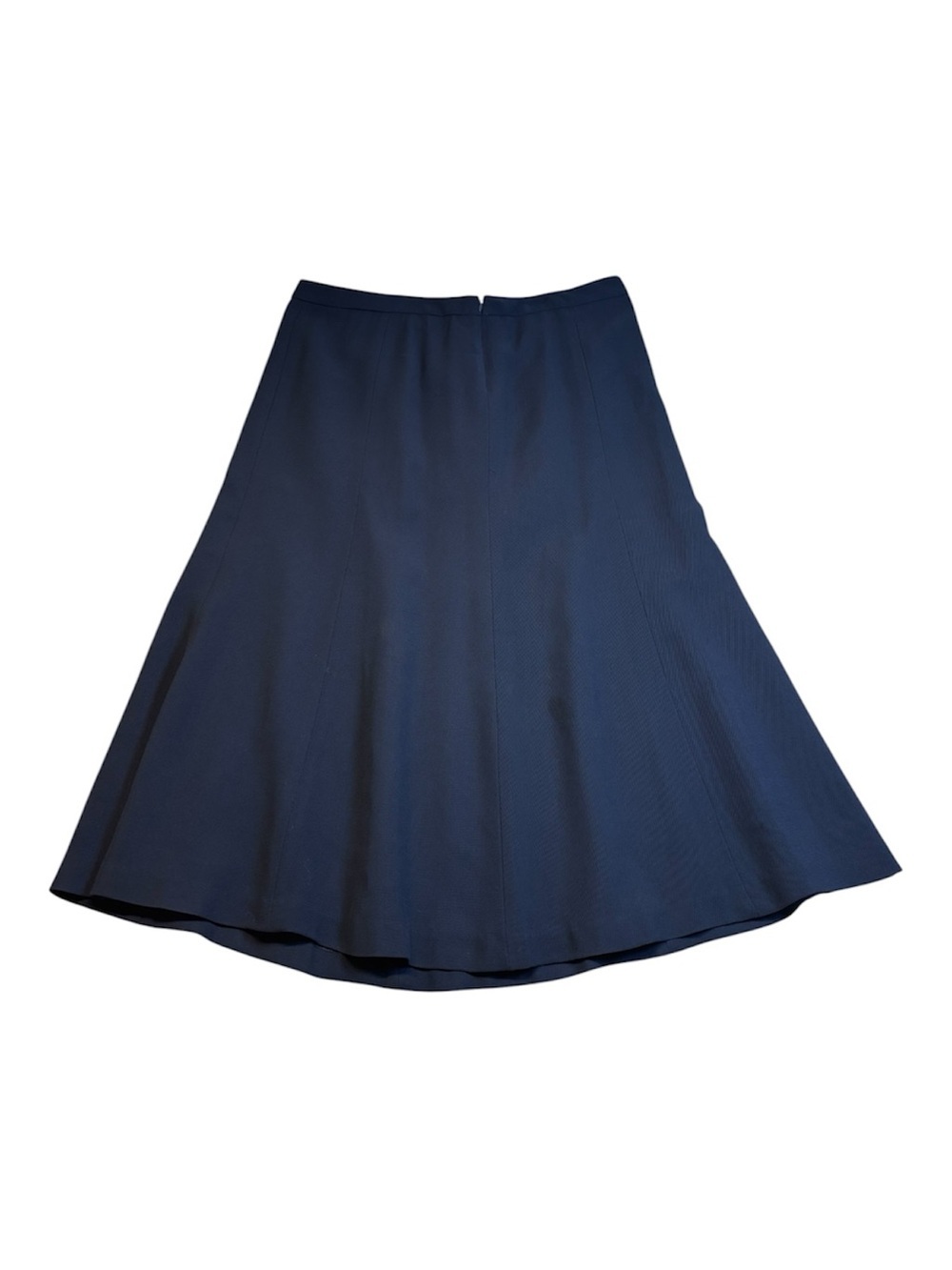 Lauren Ralph Lauren Worsted Wool Flare Midi Skirt Navy Blue Size 16 A-Line